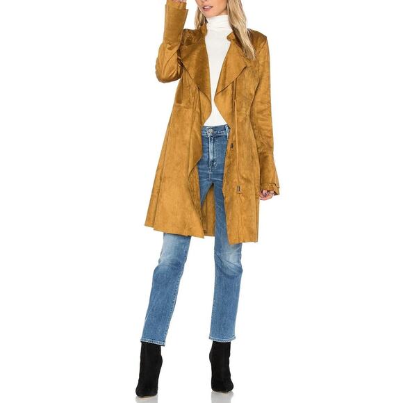 Free People Faux Suede Meadow Jacket Boho Bell Sleeves Carmel Brown Medium - Picture 2 of 12